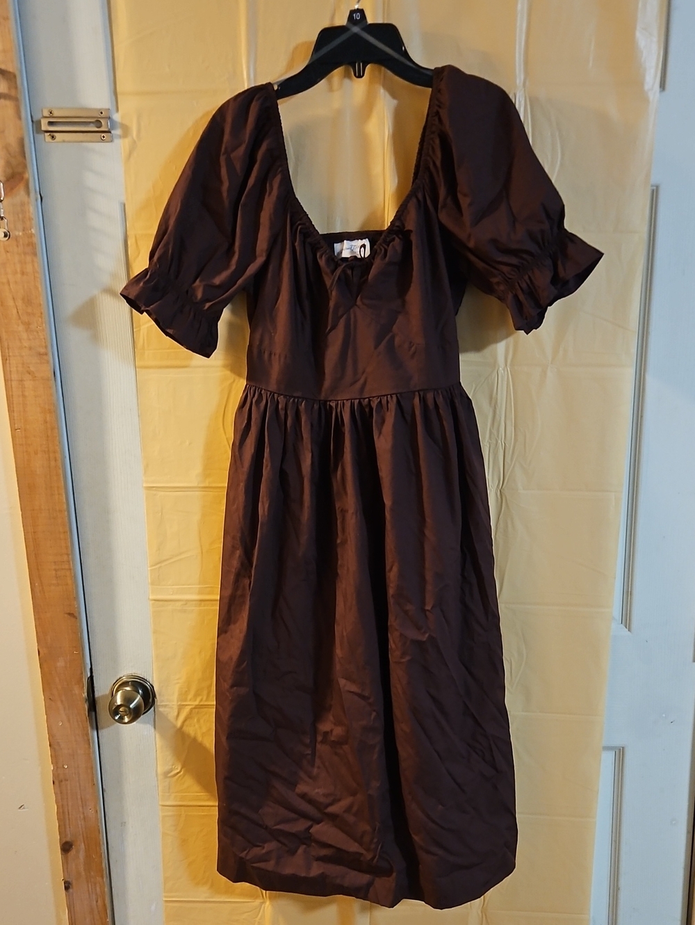 Universal Thread Women's Puff Sleeve Midi A-Line Dress: BROWN: NEW WITH TAGS: XS
